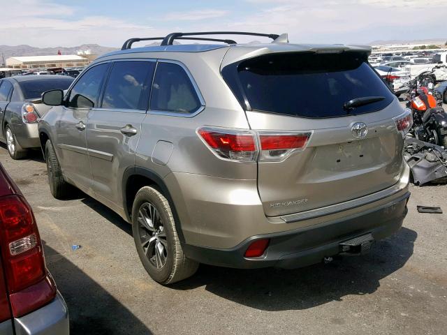 5TDKKRFH2GS503363 - 2016 TOYOTA HIGHLANDER GOLD photo 3