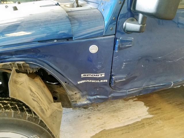 1J4AA2D10AL215873 - 2010 JEEP WRANGLER S BLUE photo 9