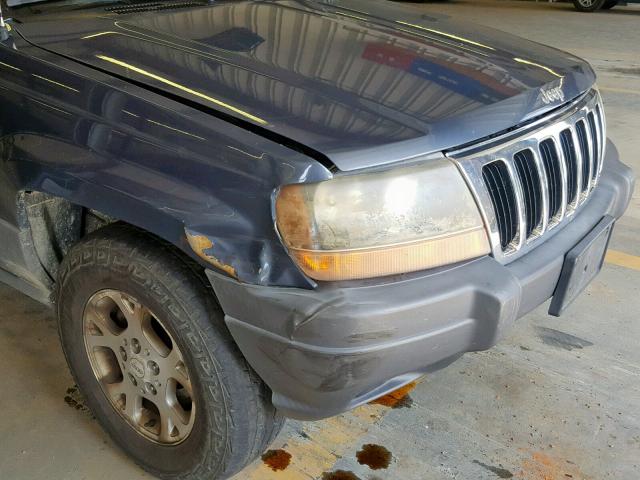 1J4GW48S61C653596 - 2001 JEEP GRAND CHER BLUE photo 9