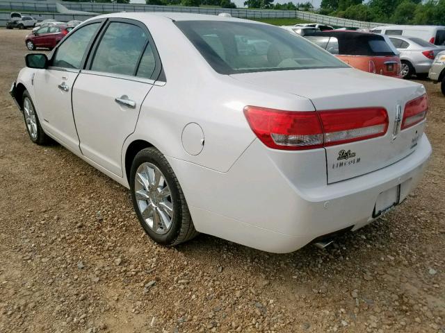 3LNDL2L37CR811241 - 2012 LINCOLN MKZ HYBRID WHITE photo 3