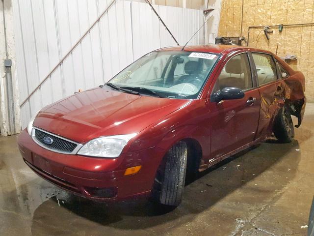 1FAFP34N57W291699 - 2007 FORD FOCUS ZX4 MAROON photo 2