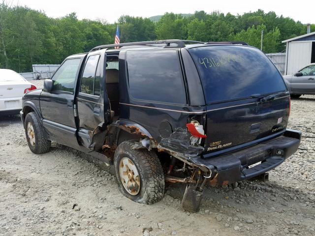 1GNDT13W0X2165941 - 1999 CHEVROLET BLAZER BLACK photo 3