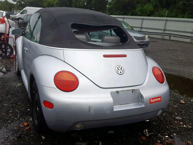 3VWCK21Y43M302316 - 2003 VOLKSWAGEN NEW BEETLE ვერცხლისფერი ფოტო 3