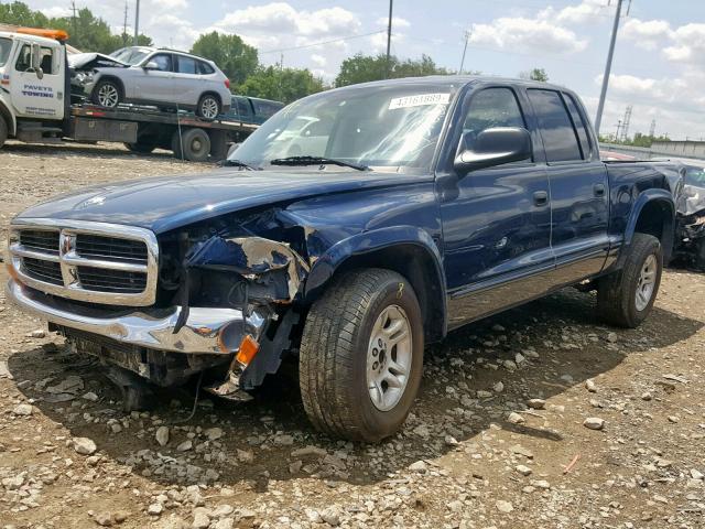 1D7HL48N44S520767 - 2004 DODGE DAKOTA QUA BLUE photo 2