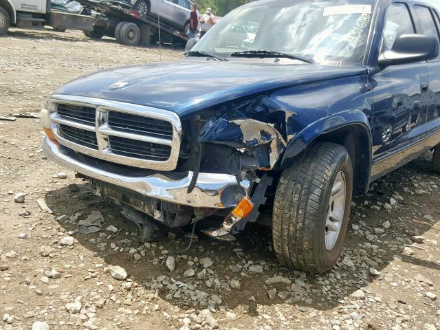 1D7HL48N44S520767 - 2004 DODGE DAKOTA QUA BLUE photo 9