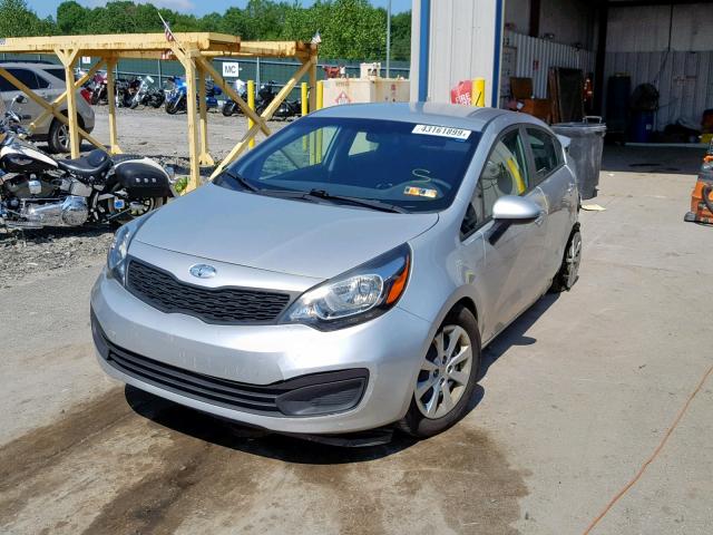 KNADM4A33D6277957 - 2013 KIA RIO LX SILVER photo 2