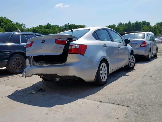 KNADM4A33D6277957 - 2013 KIA RIO LX SILVER photo 4