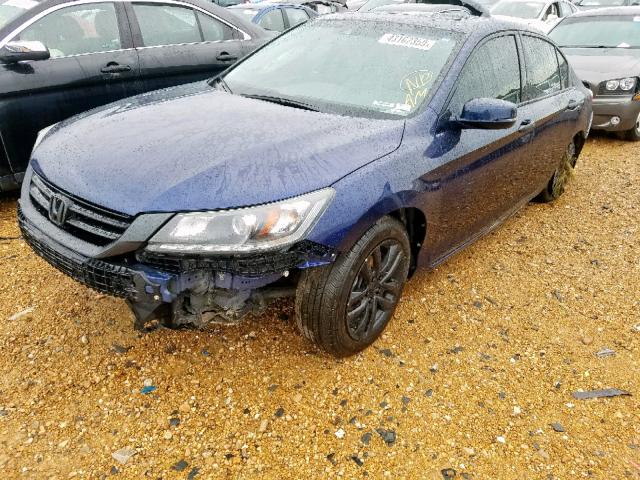 1HGCR3F81DA033169 - 2013 HONDA ACCORD EXL BLUE photo 2