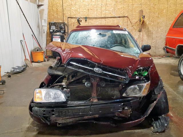 4S3BH6256Y7311724 - 2000 SUBARU LEGACY BRI MAROON photo 9