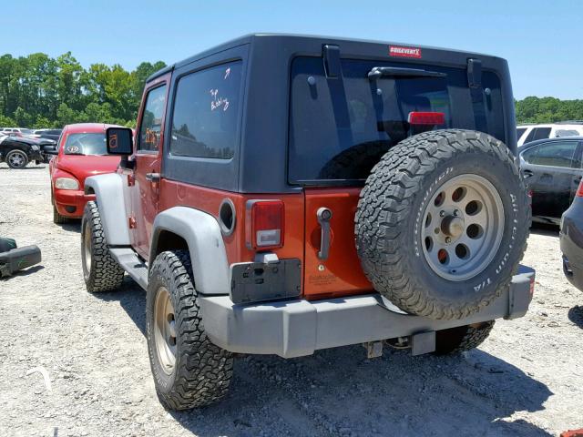 1J4FA241X9L734558 - 2009 JEEP WRANGLER X ORANGE photo 3