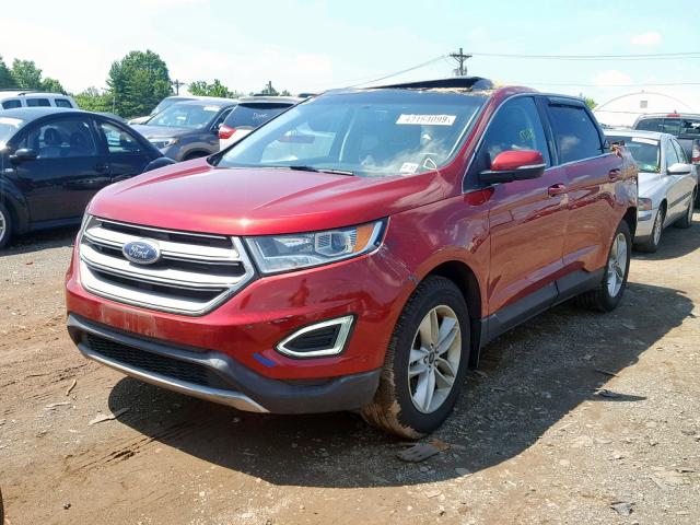 2FMPK4J80GBB55351 - 2016 FORD EDGE SEL RED photo 2