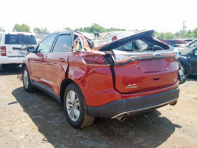 2FMPK4J80GBB55351 - 2016 FORD EDGE SEL RED photo 3