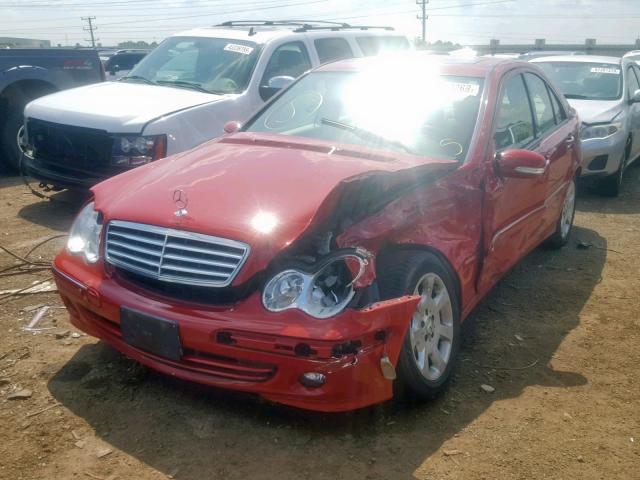 WDBRF92H26F781170 - 2006 MERCEDES-BENZ C 280 4MAT RED photo 2