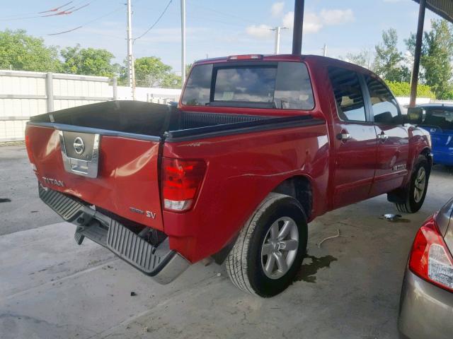 1N6BA0ED8BN308781 - 2011 NISSAN TITAN S RED photo 4