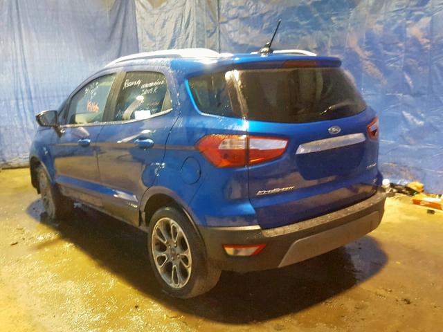 MAJ3P1VE6JC202804 - 2018 FORD ECOSPORT T BLUE photo 3