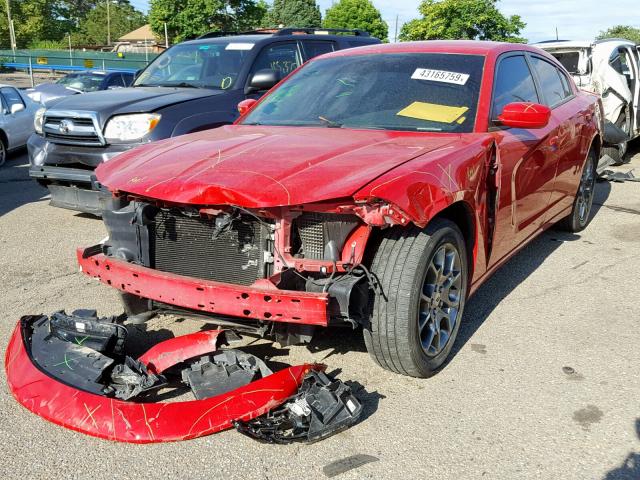 2C3CDXJG5HH645129 - 2017 DODGE CHARGER SX RED photo 2