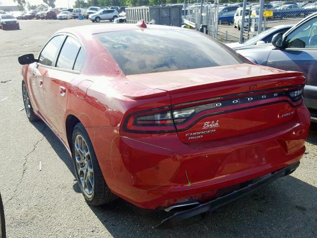 2C3CDXJG5HH645129 - 2017 DODGE CHARGER SX RED photo 3