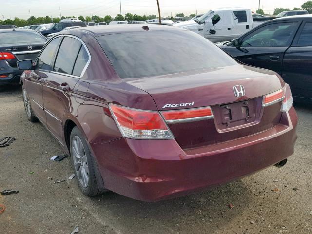 1HGCP2F81CA085318 - 2012 HONDA ACCORD EXL MAROON photo 3