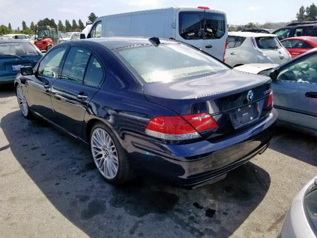 WBAHL835X7DT08910 - 2007 BMW 750 I BLUE photo 3