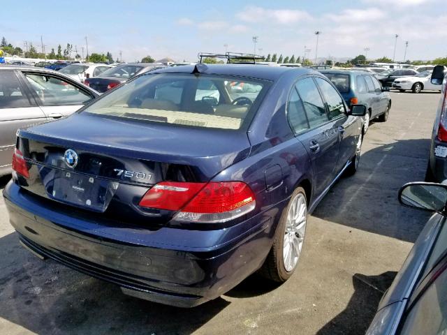 WBAHL835X7DT08910 - 2007 BMW 750 I BLUE photo 4