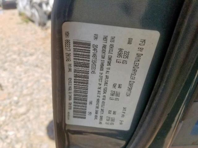 2D4FV48T55H533145 - 2005 DODGE MAGNUM SE GRAY photo 10