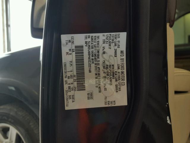 5LMEU68H65ZJ22168 - 2005 LINCOLN AVIATOR 黑色 照片 10