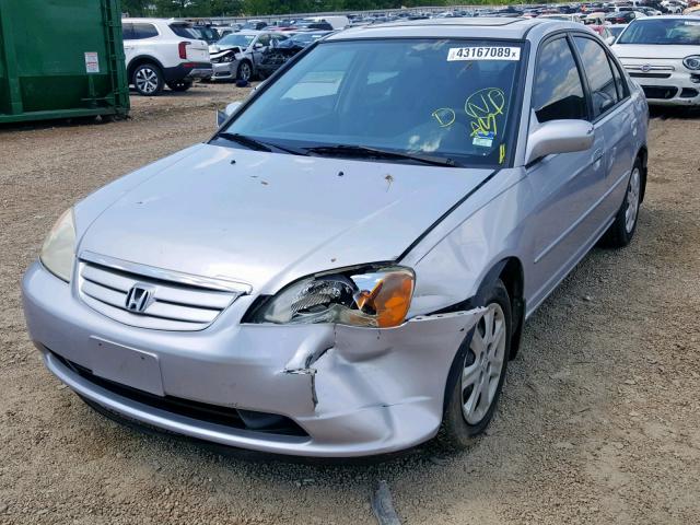 1HGES268X3L030474 - 2003 HONDA CIVIC EX ვერცხლისფერი ფოტო 2