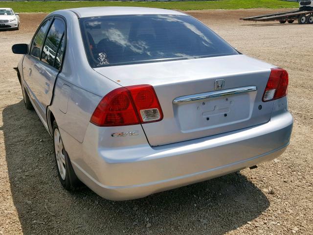 1HGES268X3L030474 - 2003 HONDA CIVIC EX ვერცხლისფერი ფოტო 3
