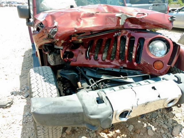 1J4BA5H1XAL140020 - 2010 JEEP WRANGLER U BURGUNDY photo 9