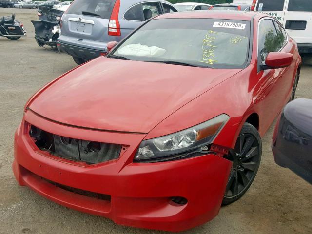 1HGCS2B85AA005312 - 2010 HONDA ACCORD EXL RED photo 2