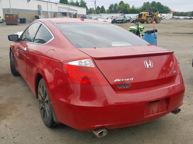 1HGCS2B85AA005312 - 2010 HONDA ACCORD EXL RED photo 3