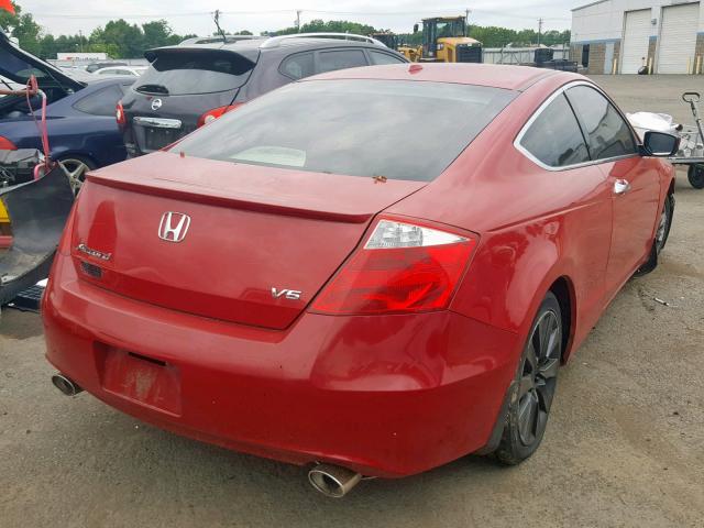 1HGCS2B85AA005312 - 2010 HONDA ACCORD EXL RED photo 4