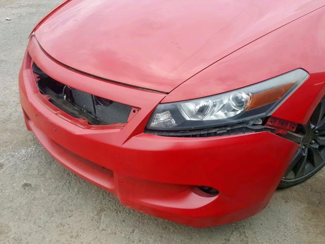 1HGCS2B85AA005312 - 2010 HONDA ACCORD EXL RED photo 9