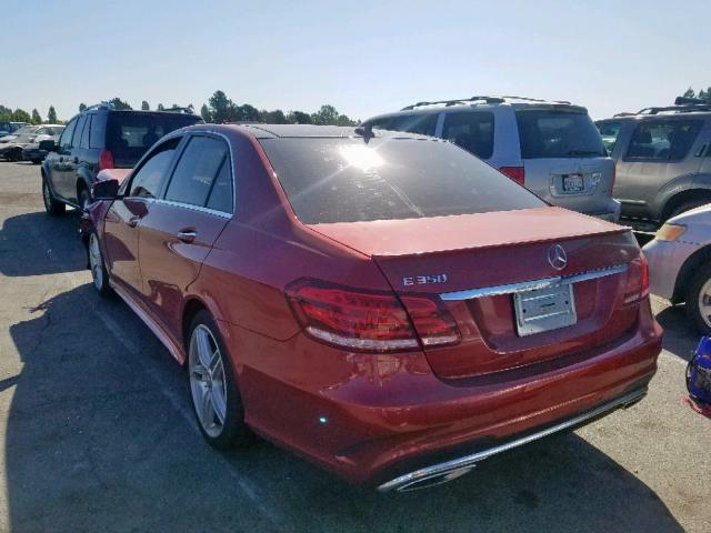 WDDHF5KB5EB020310 - 2014 MERCEDES-BENZ E 350 RED photo 3