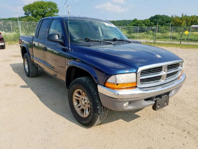 1D7HG48N44S773785 - 2004 DODGE DAKOTA QUA BLUE photo 1