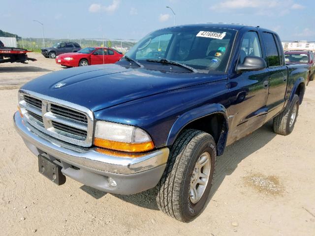 1D7HG48N44S773785 - 2004 DODGE DAKOTA QUA BLUE photo 2