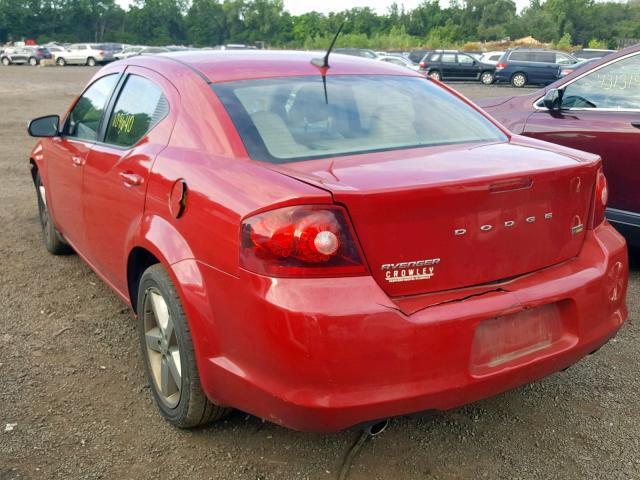 1B3BD2FG8BN540989 - 2011 DODGE AVENGER LU RED photo 3