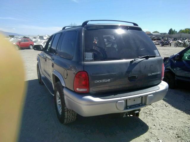 1D4HS58Z93F576123 - 2003 DODGE DURANGO SL GRAY photo 3