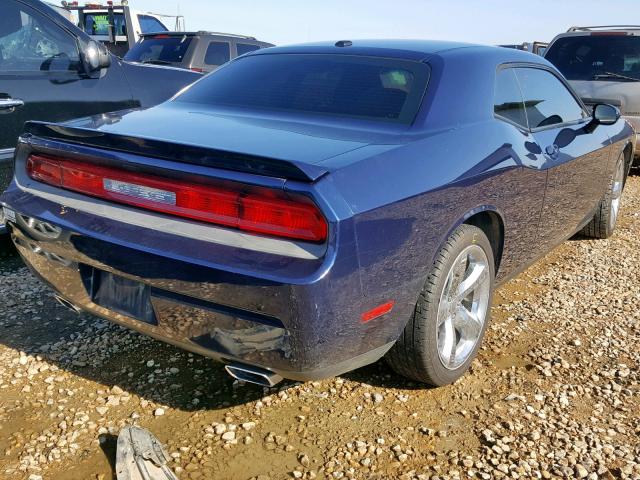 2C3CDYAG9DH649202 - 2013 DODGE CHALLENGER BLUE photo 4