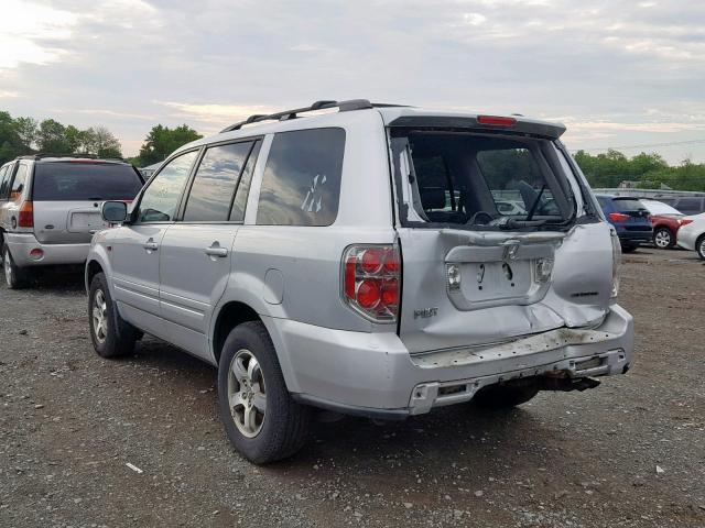 5FNYF18686B007613 - 2006 HONDA PILOT EX SILVER photo 3