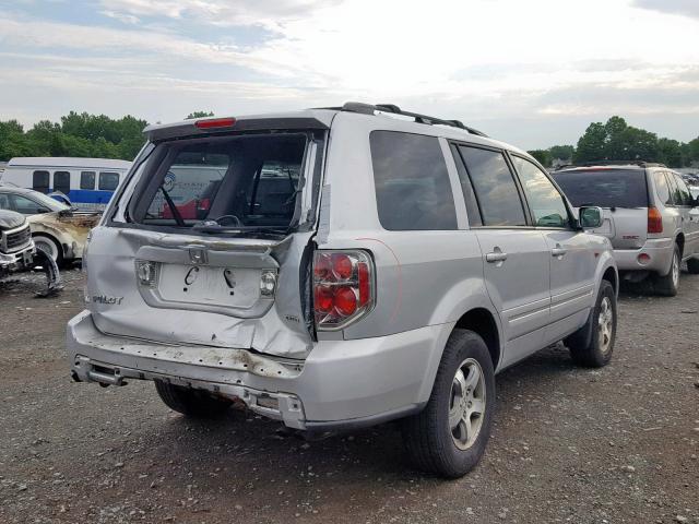 5FNYF18686B007613 - 2006 HONDA PILOT EX SILVER photo 4