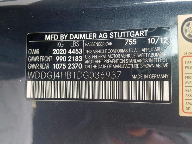 WDDGJ4HB1DG036937 - 2013 MERCEDES-BENZ C 250 GRAY photo 10