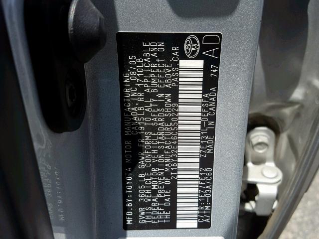 2T1BY32E46C550229 - 2006 TOYOTA COROLLA XR 银色 照片 10