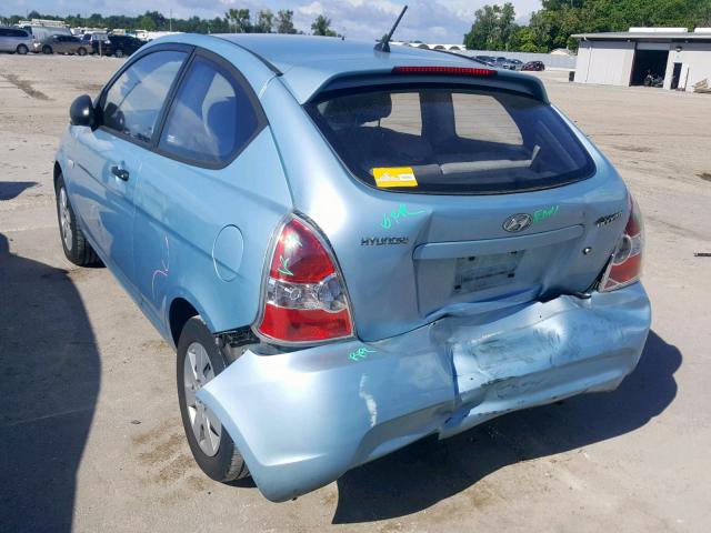 KMHCM36C58U071957 - 2008 HYUNDAI ACCENT GS BLUE photo 3