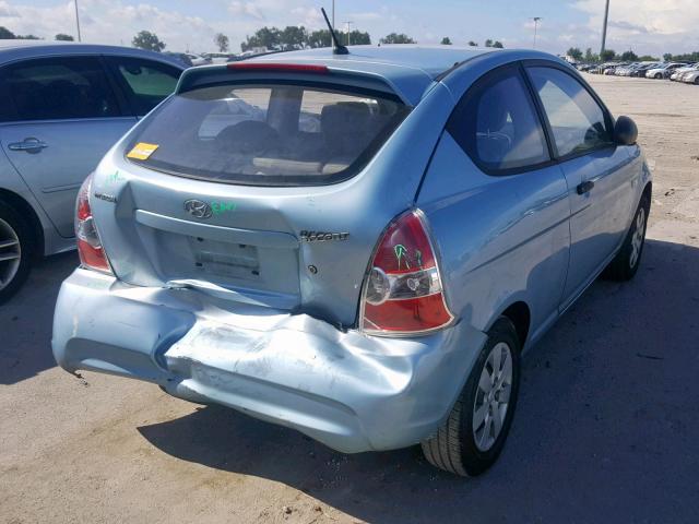 KMHCM36C58U071957 - 2008 HYUNDAI ACCENT GS BLUE photo 4