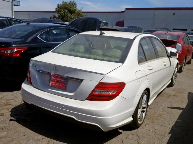 WDDGF4HB6CR237849 - 2012 MERCEDES-BENZ C 250 WHITE photo 4