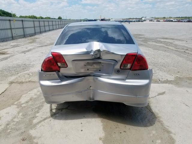 2HGES15154H514596 - 2004 HONDA CIVIC DX SILVER photo 9