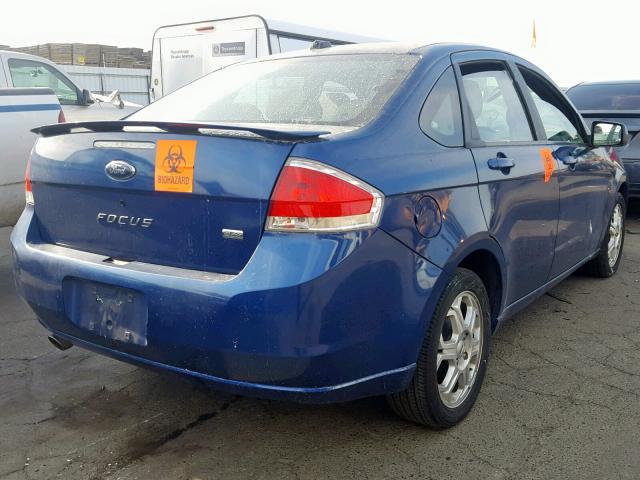 1FAHP36NX9W262580 - 2009 FORD FOCUS SES BLUE photo 4