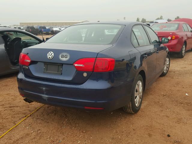 3VW2K7AJ4DM224052 - 2013 VOLKSWAGEN JETTA BASE Կապույտ լուսանկար 4