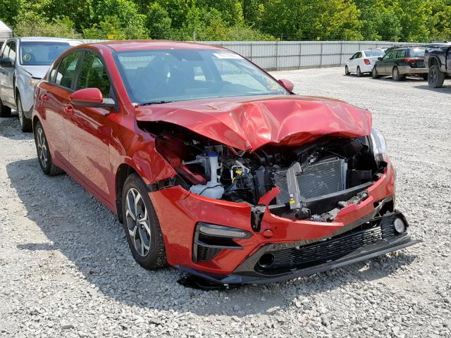 3KPF24ADXKE021316 - 2019 KIA FORTE FE RED photo 1